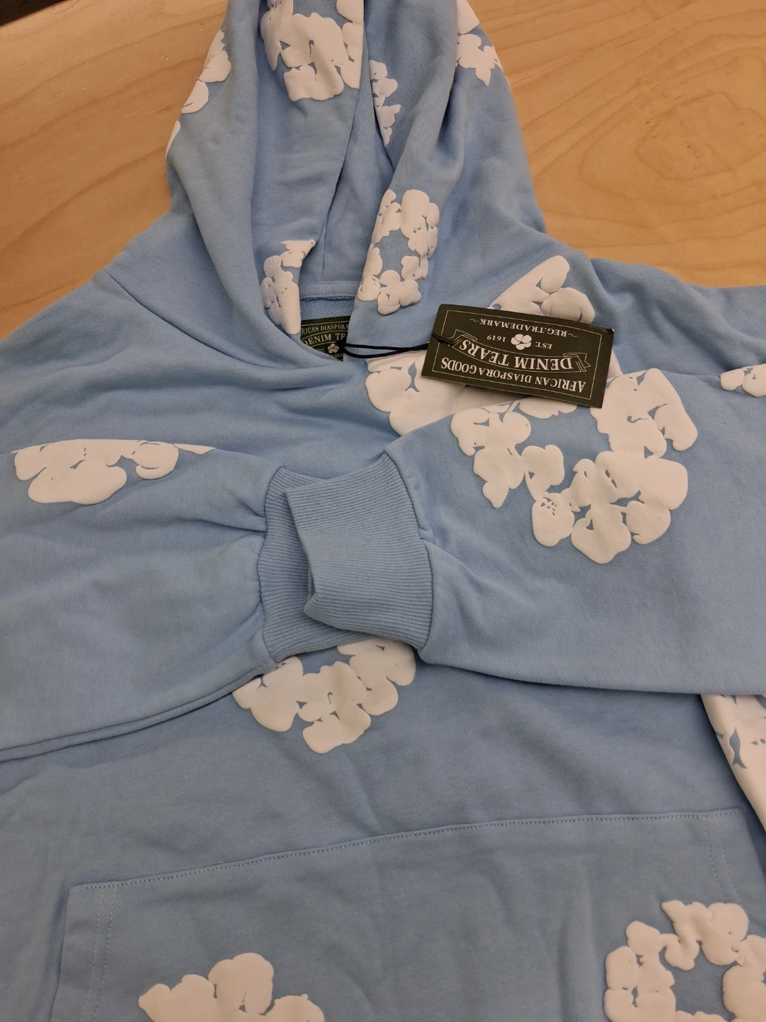 Denim Tears Cotton Wreath Hoodie Light Blue - photo 2