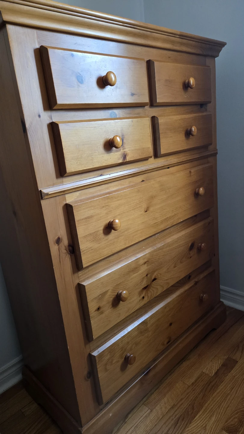 Solid Pine Wood Vintage Seven-Drawer Dresser - photo 3