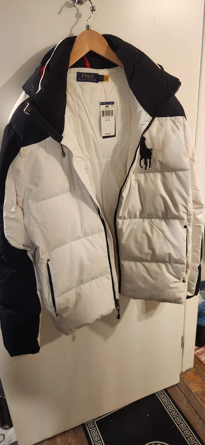Polo Ralph Lauren Puffer Jacket Black and White