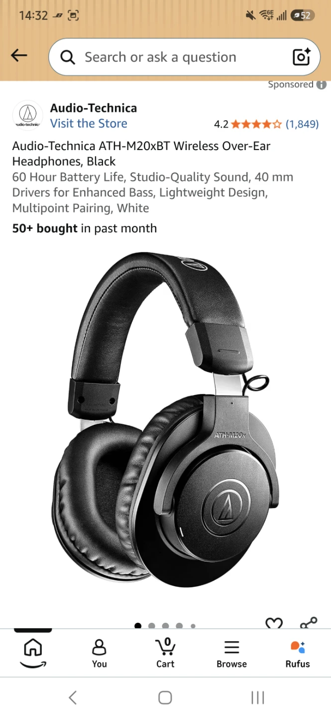 Audio-Technica ATH-M20xBT Wireless Headphones