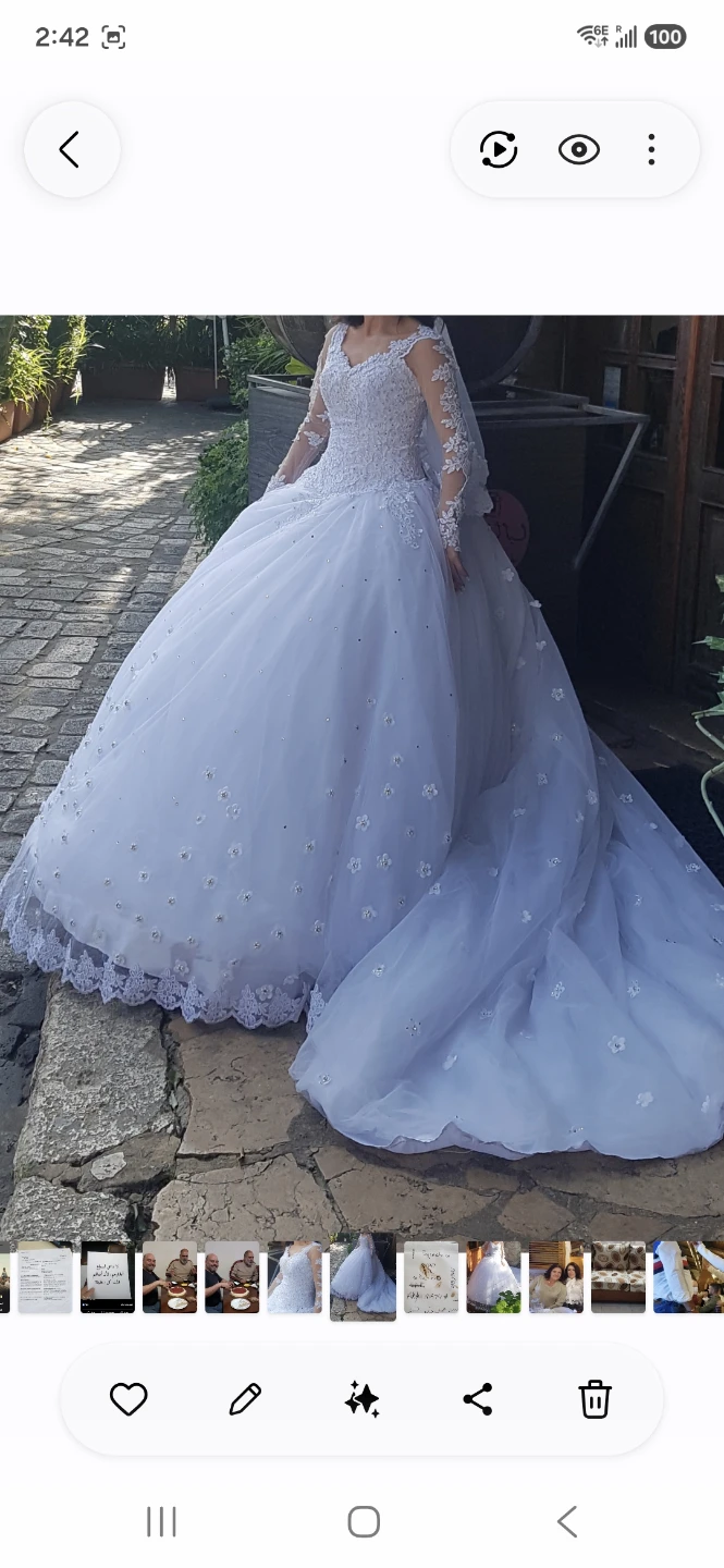 White Wedding Ball Gown with Lace - photo 3