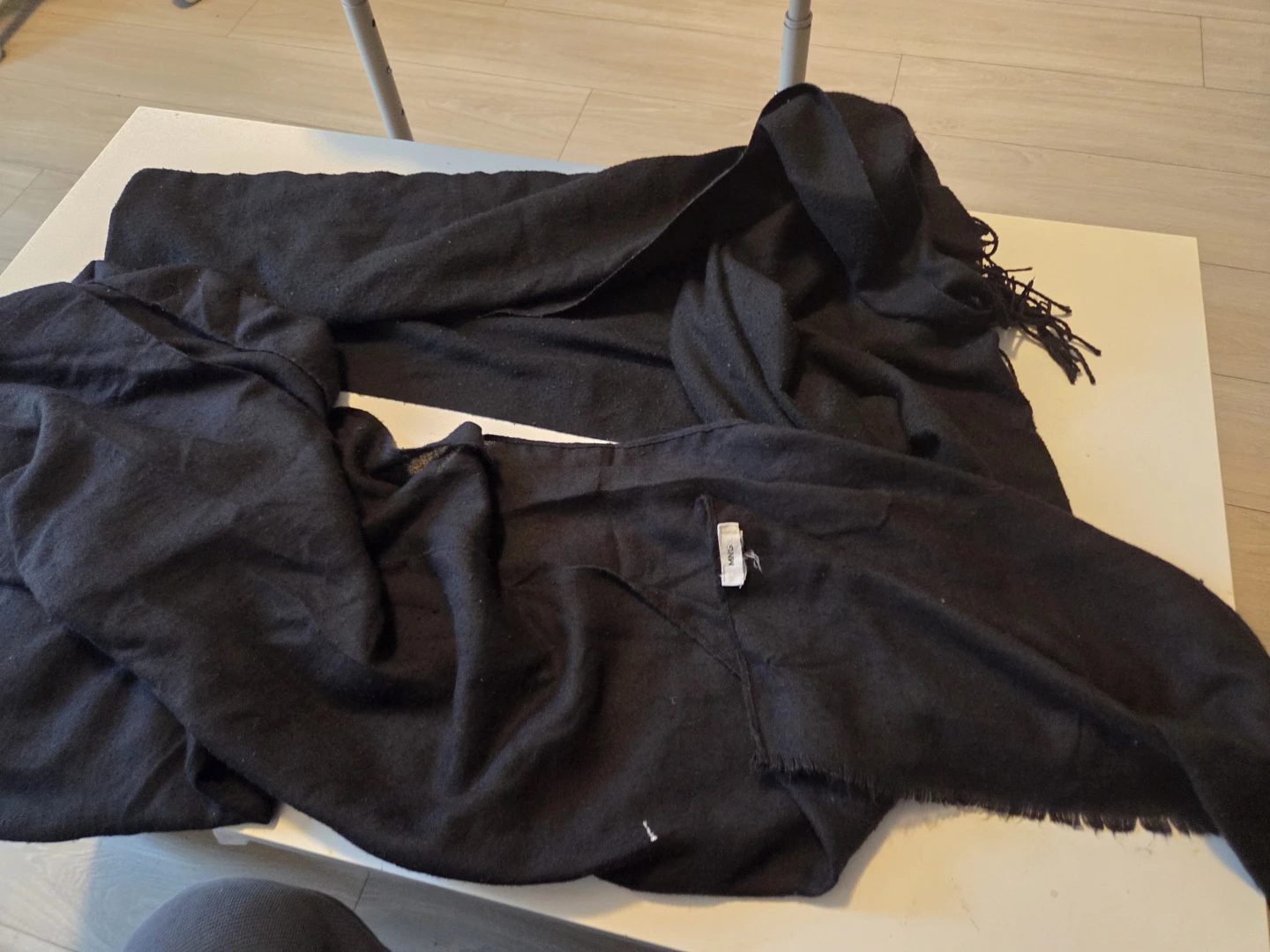 Mango black fringed scarf - photo 5