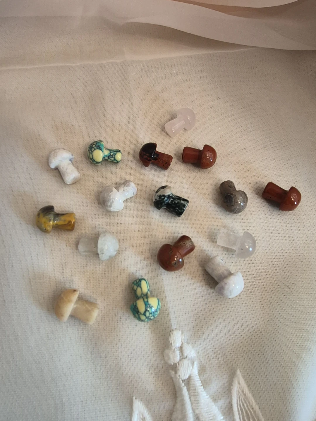 Mix Misc Lot of 16 Little Crystal Mushrooms Brand New Leftovers