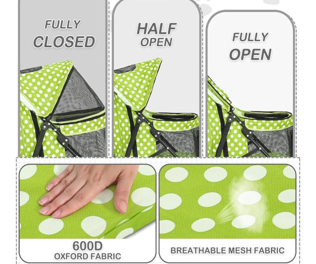 Green Polka Dot Pet Stroller - photo 4