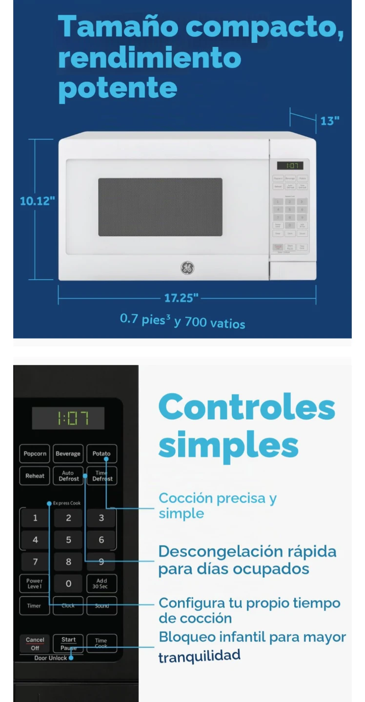 GE 0.7cu ft Countertop Microwave - photo 5
