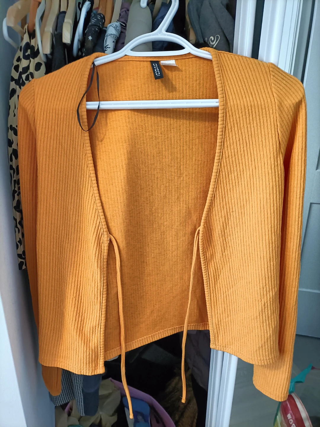 H&M Divided Mustard Ribbed Cardigan