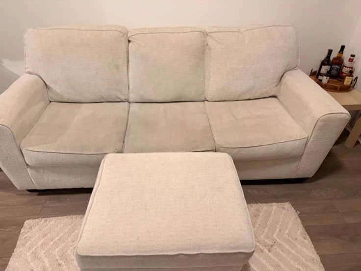 Ashley Home Three-Seater Sofa with Matching Ottoman