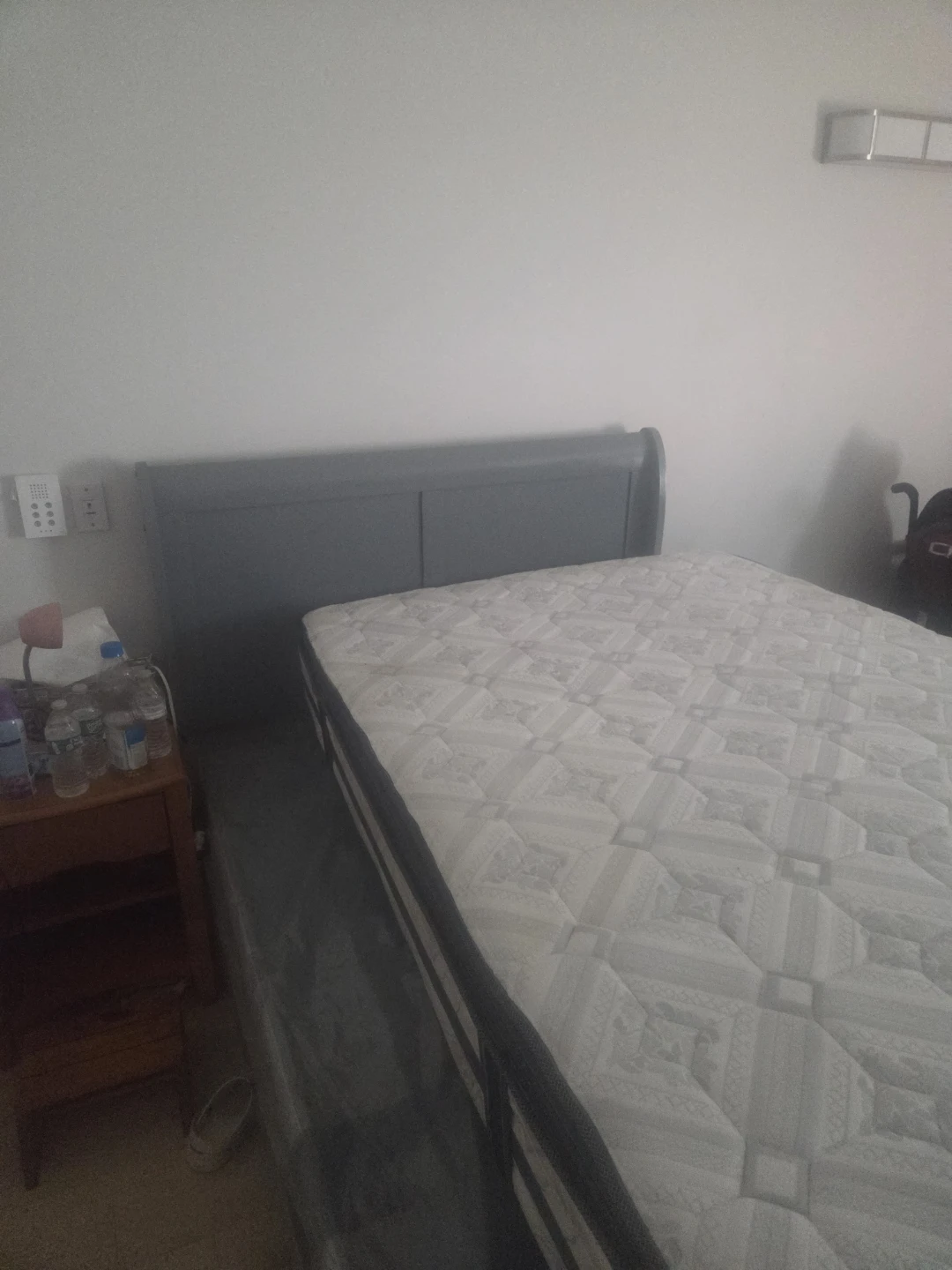 Gray Full Size Bed Frame with Mattress - photo 3