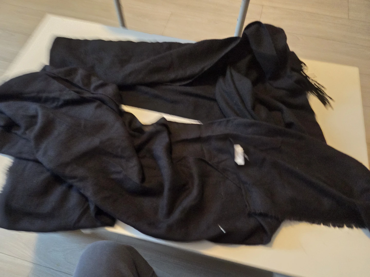 Mango black fringed scarf - photo 3
