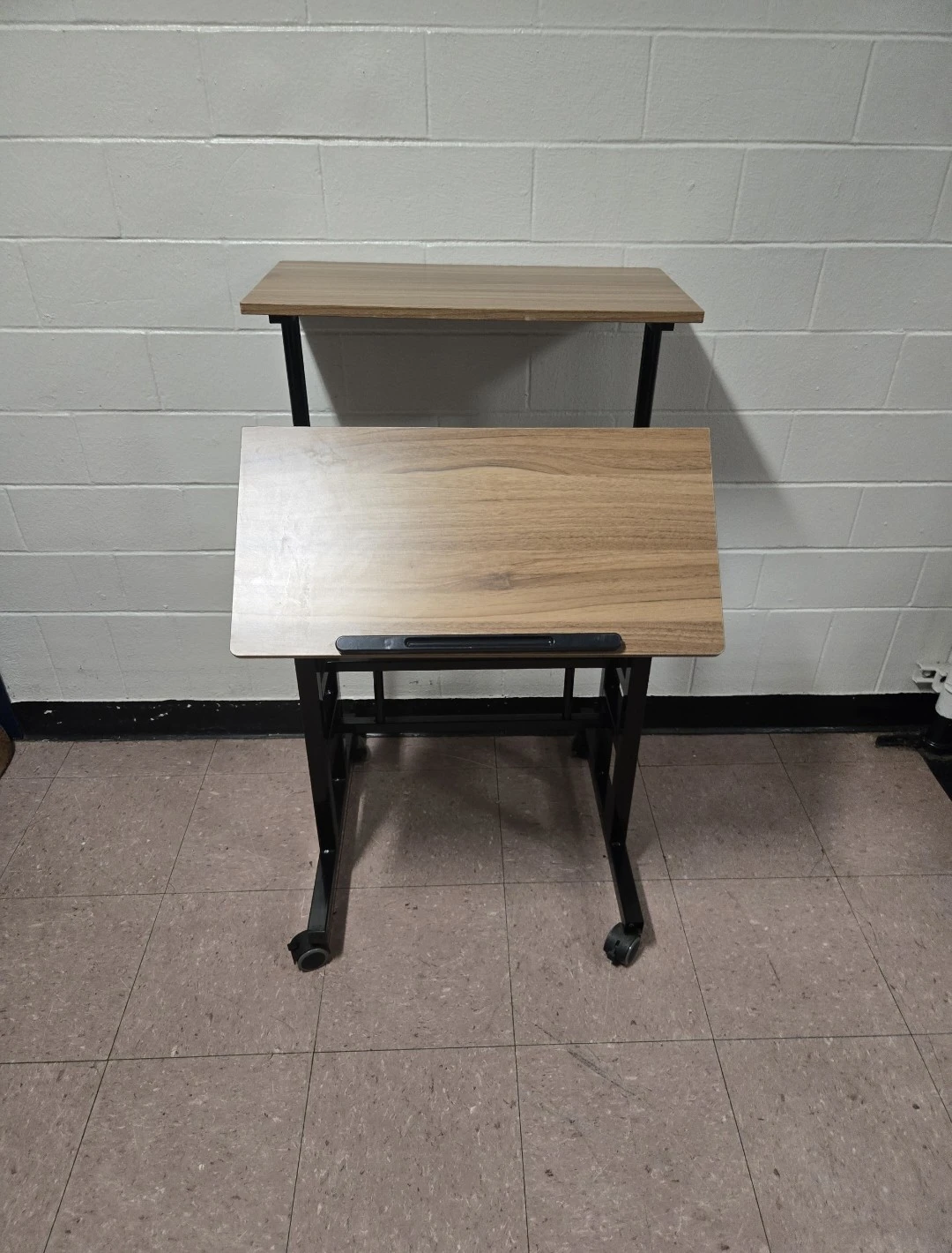 Mobile Adjustable Rolling Standing Desk Laptop Cart - photo 4