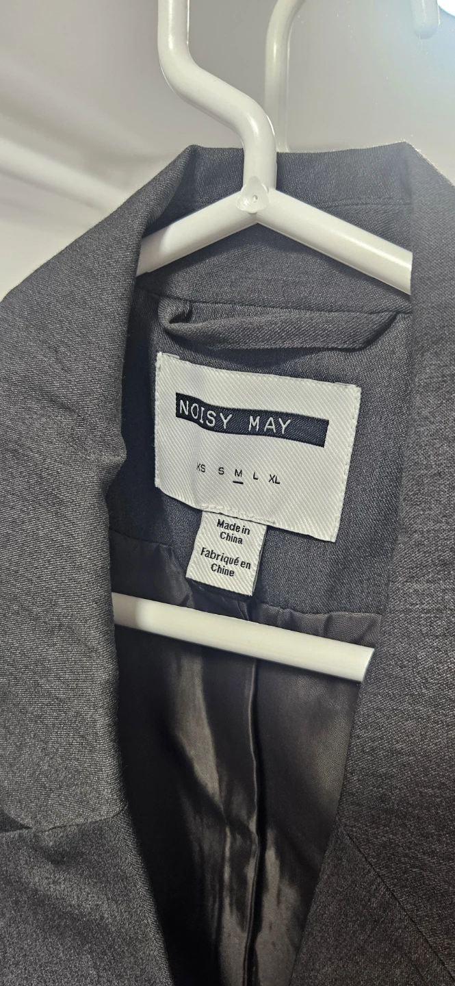 Noisy May Dark Gray Sleeveless Tailored Blazer Vest M - photo 4