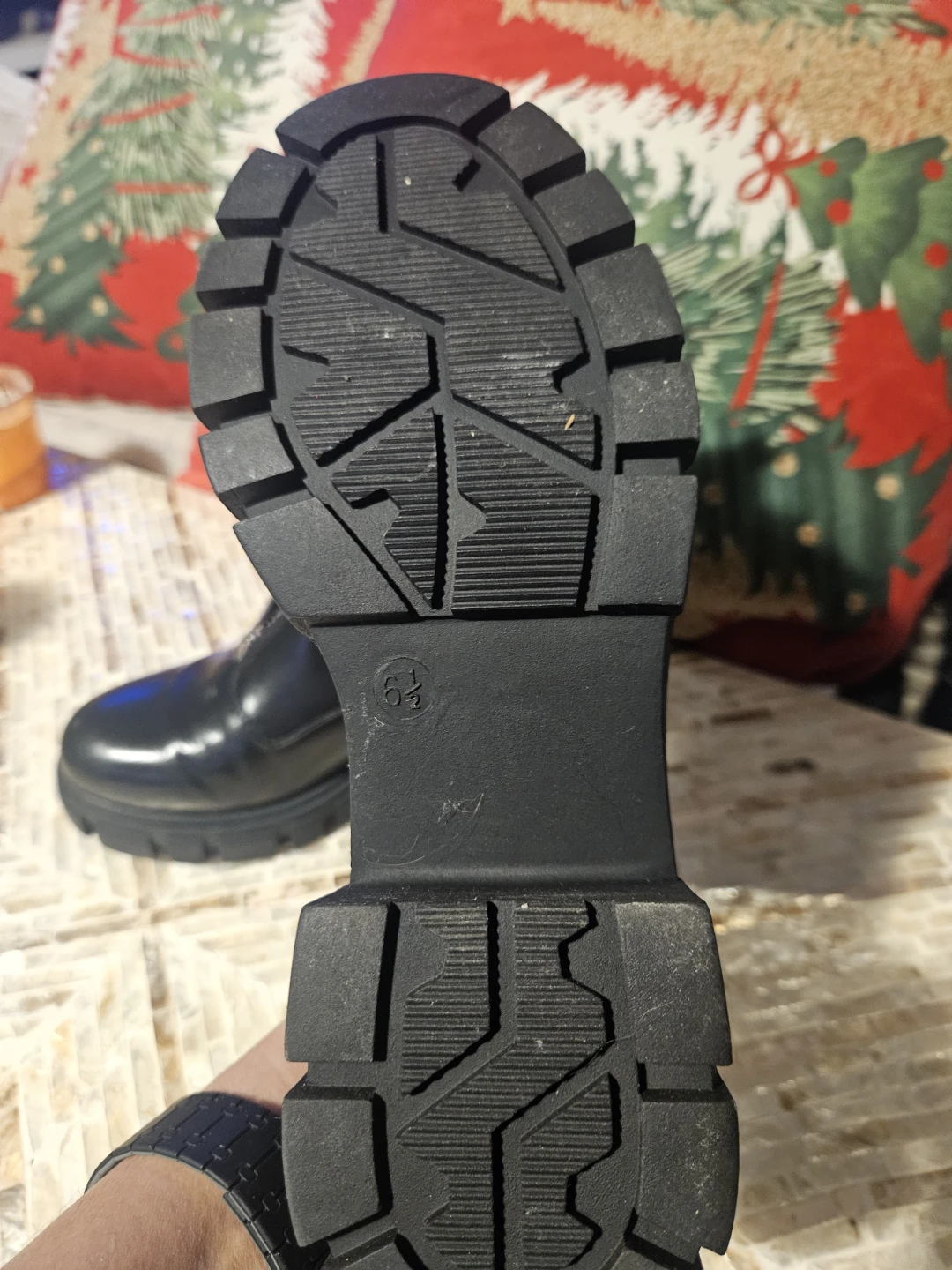Black Front-Zip Combat Boots Size 6.5 - photo 3