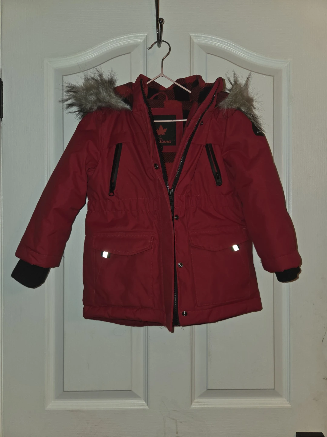 New Canadiana Kids Red Winter Parka 4T