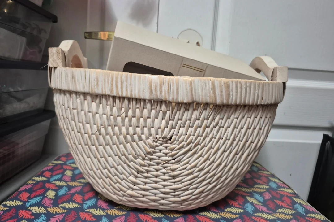 Hard Woven Wicker Storage Basket