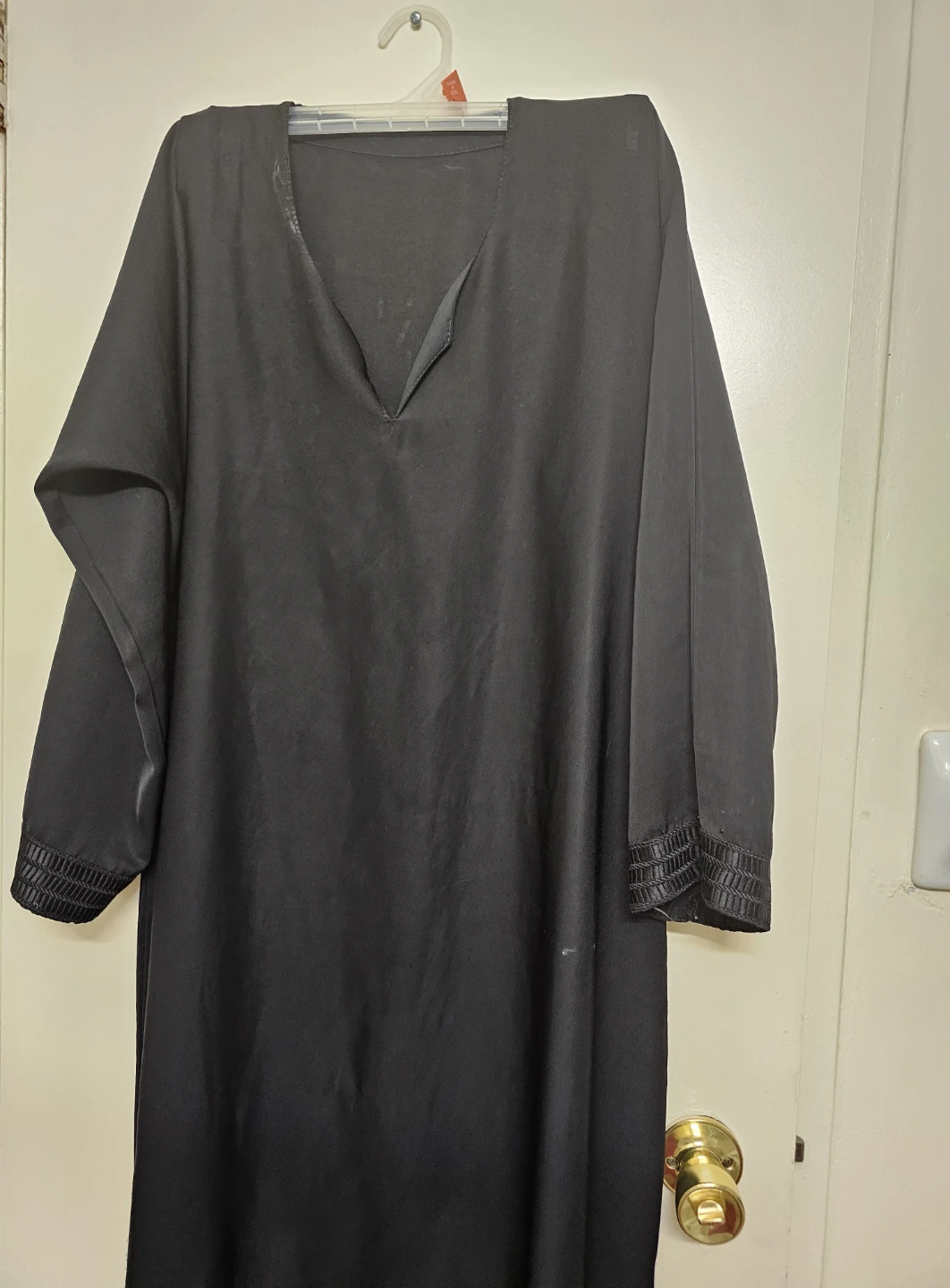 Black Abaya with Detailed Cuffs