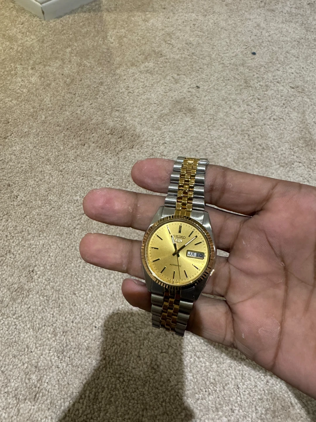Seiko 5 Automatic Gold Tone Two-Tone Watch - photo 2
