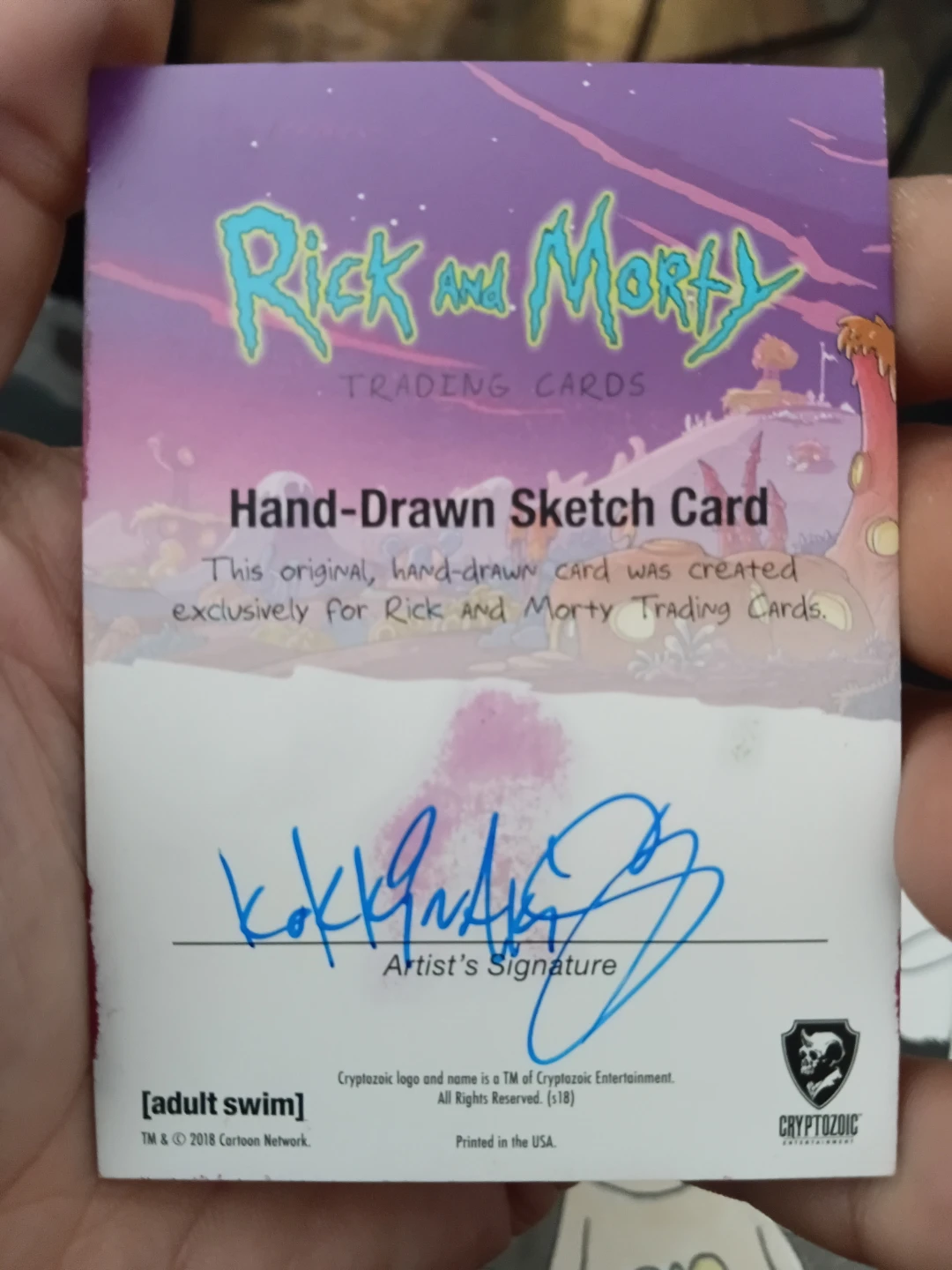 Rick and Morty Hand-Drawn Sketch Trading Card