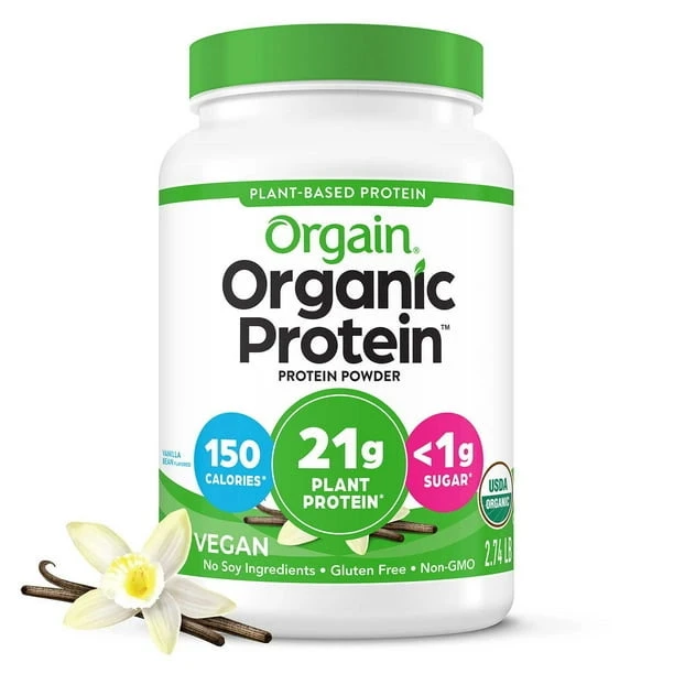 Orgain Organic 21g Plant-Based Protein Powder, Vanilla Bean