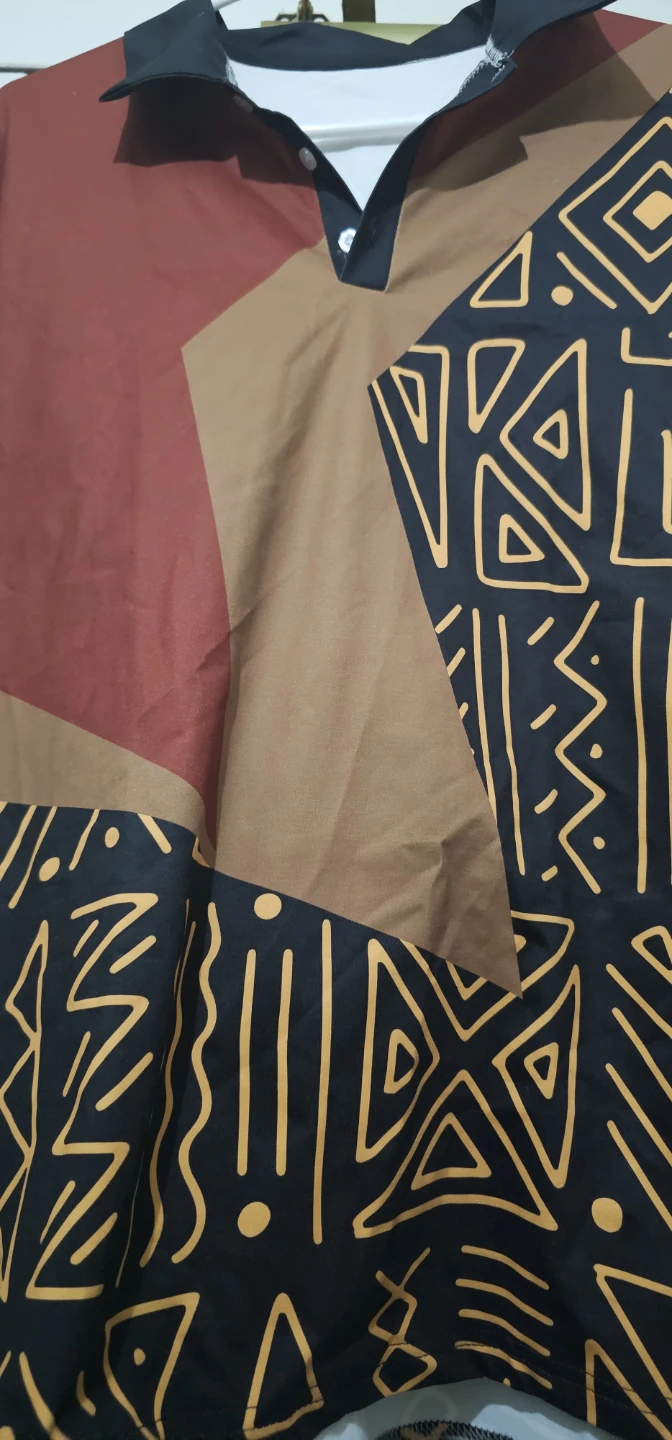 Abstract Print Polo Shirt