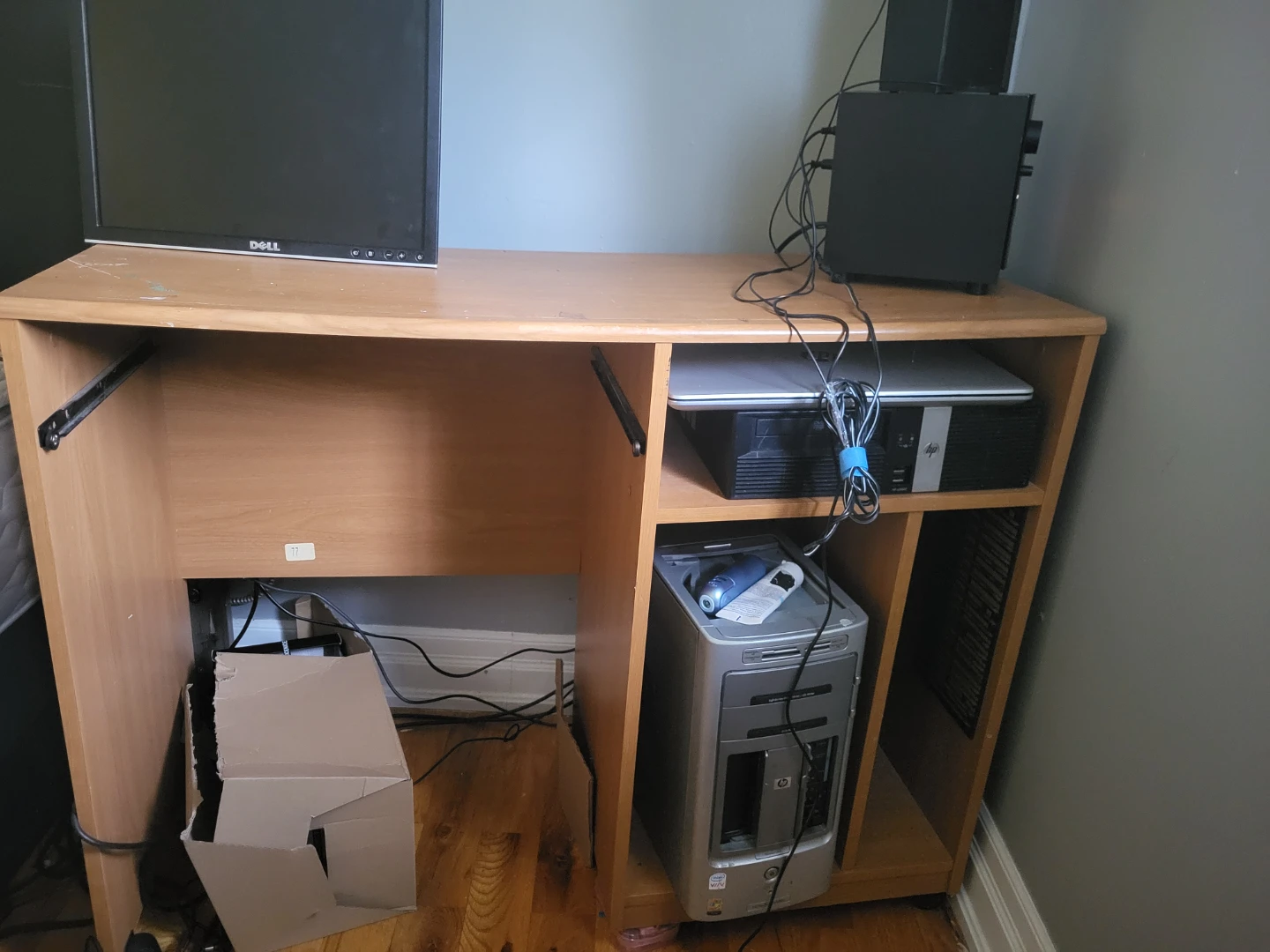 Wooden computer desk