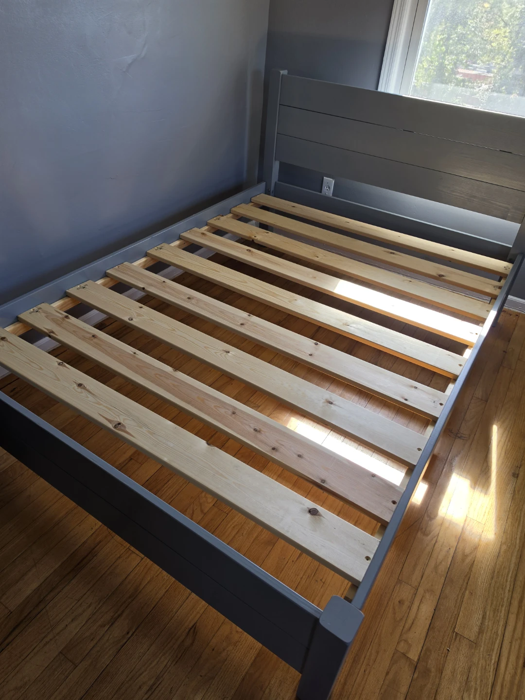 Get Laid Beds Full Sized Wooden Bed Frame (Grey)