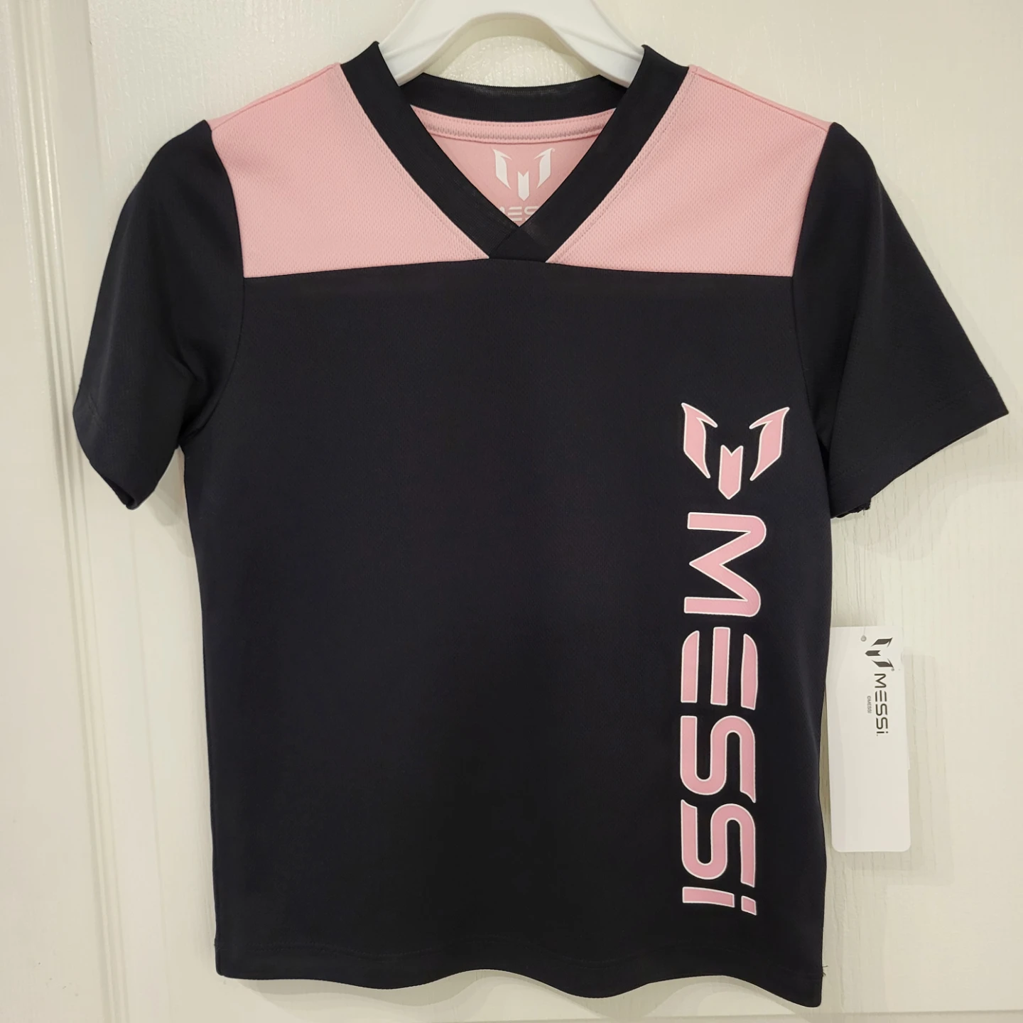 Messi Kids Sports T-Shirt - Black and Pink