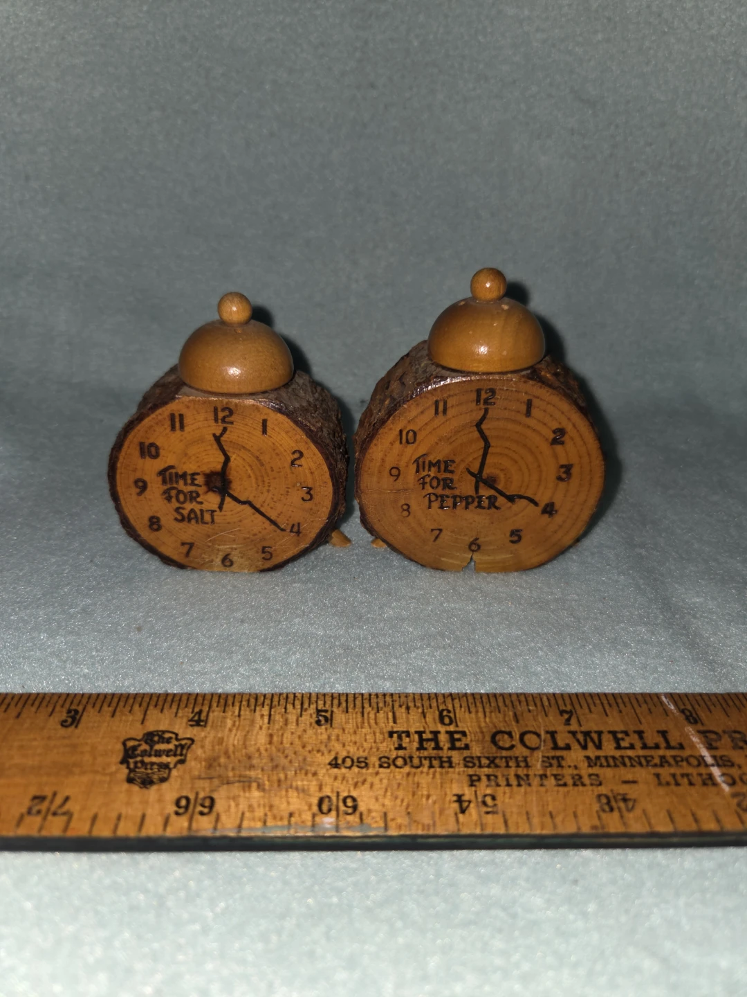 Santa's Village Wood Salt and Pepper Shakers
