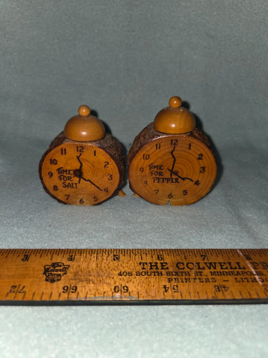Santa's Village Wood Salt and Pepper Shakers