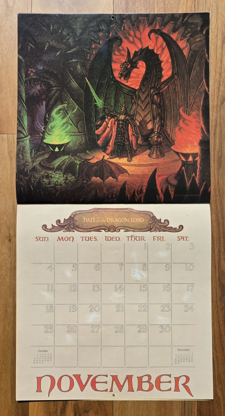 1984 Dungeons & Dragons Fantasy Art Calendar - photo 2