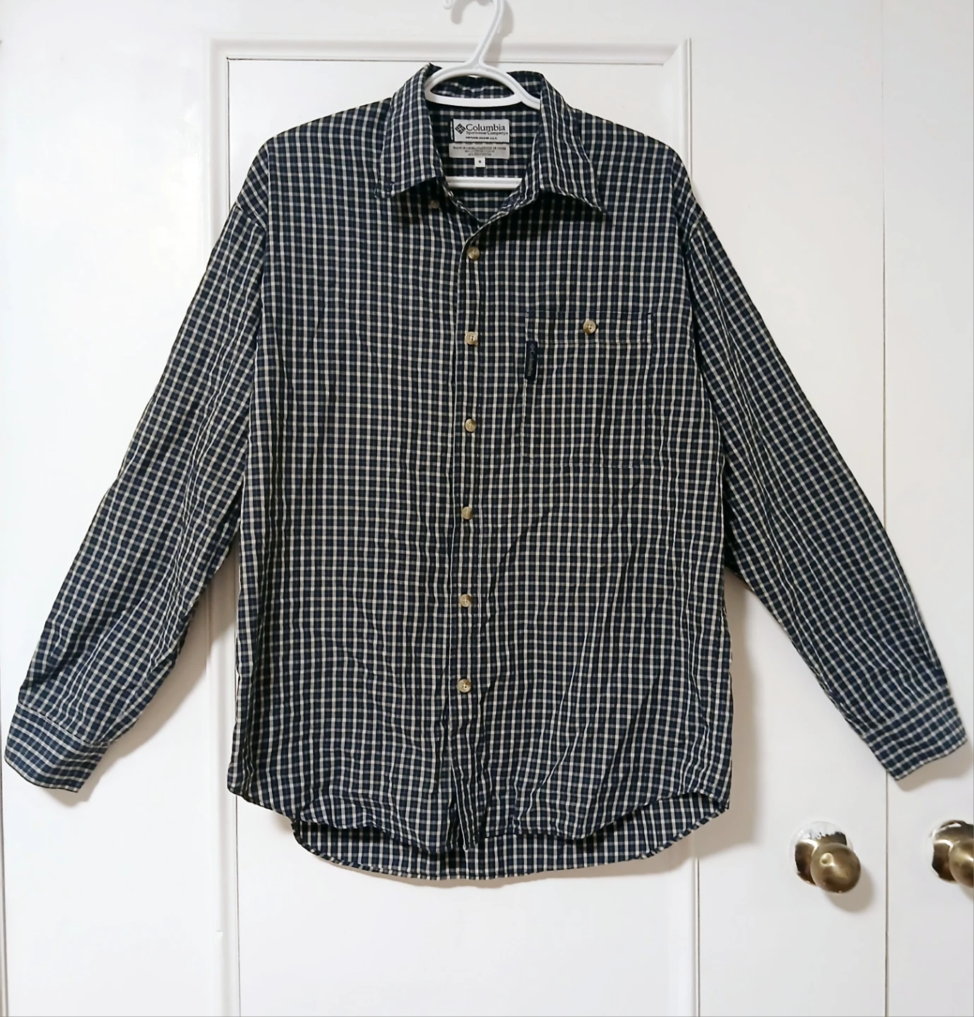 Men Medium Columbia Plaid Shirt