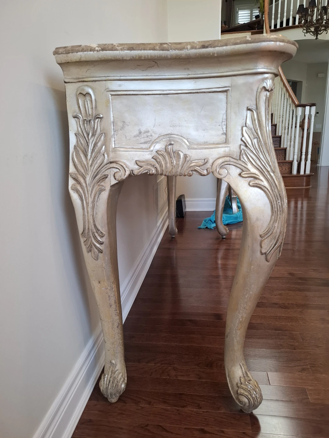 Ornate Console Table with Marble Top - photo 2