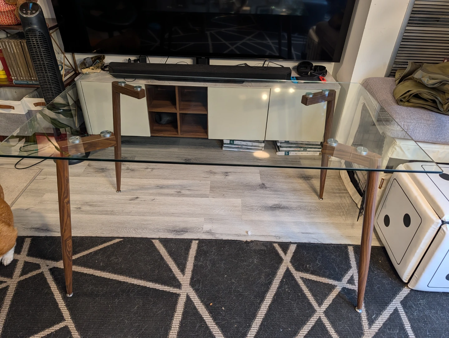 Mid-century Modern Glass Dining Table