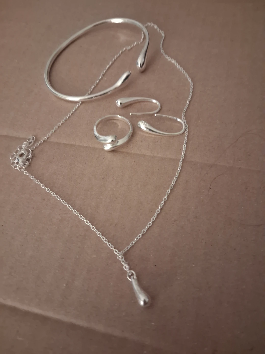 Silver Tear Drop Jewelry Set - photo 4
