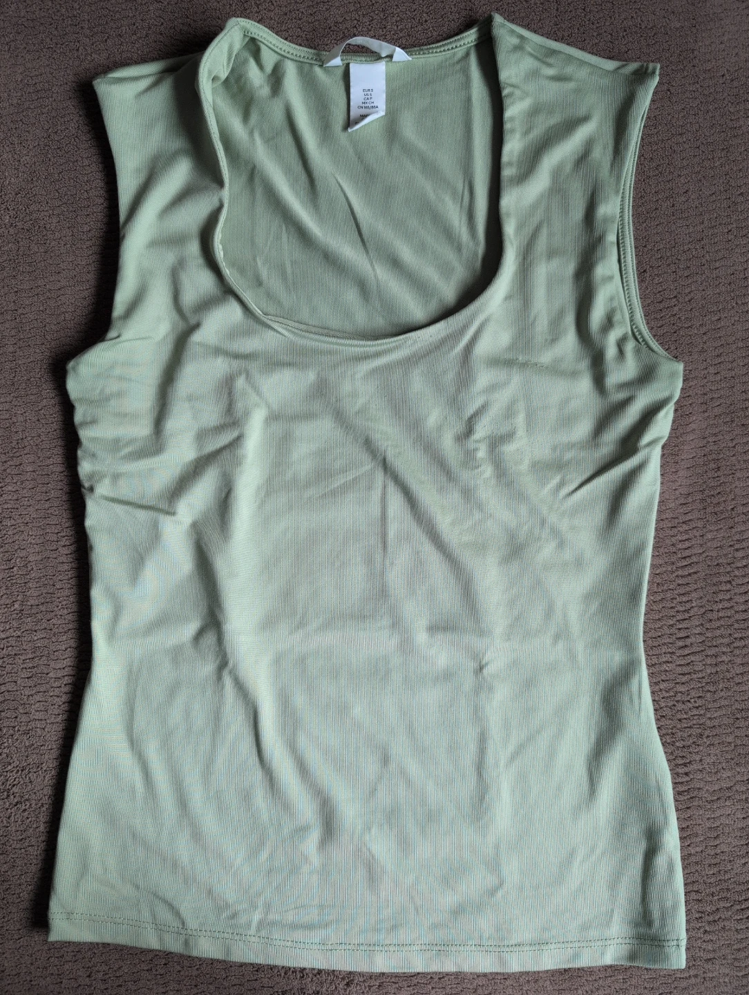 H&M Light Green Sleeveless Ribbed Tank Top