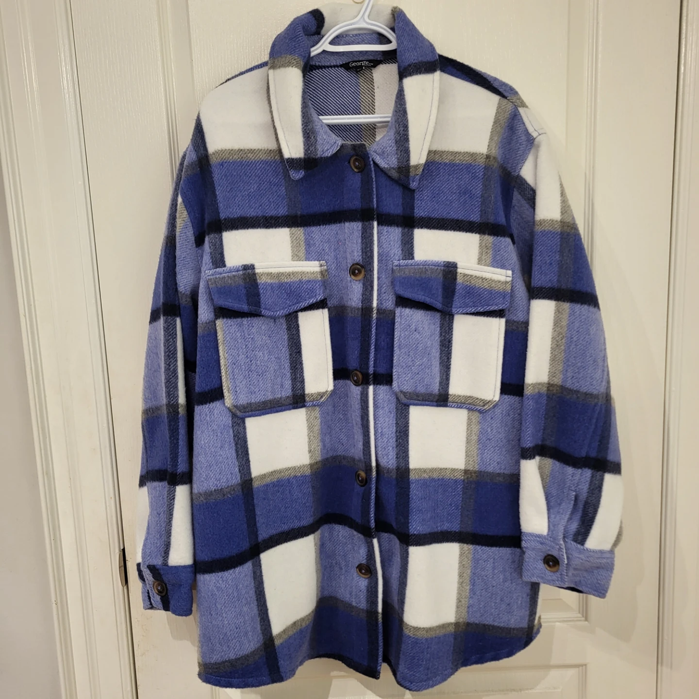 George Plus Blue Plaid Shacket