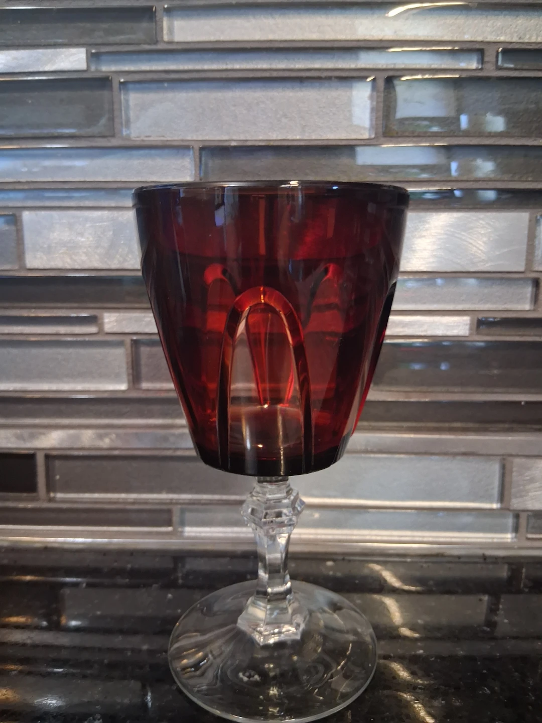 Set of 11 Vintage Ruby Red Stemware Glasses - photo 3
