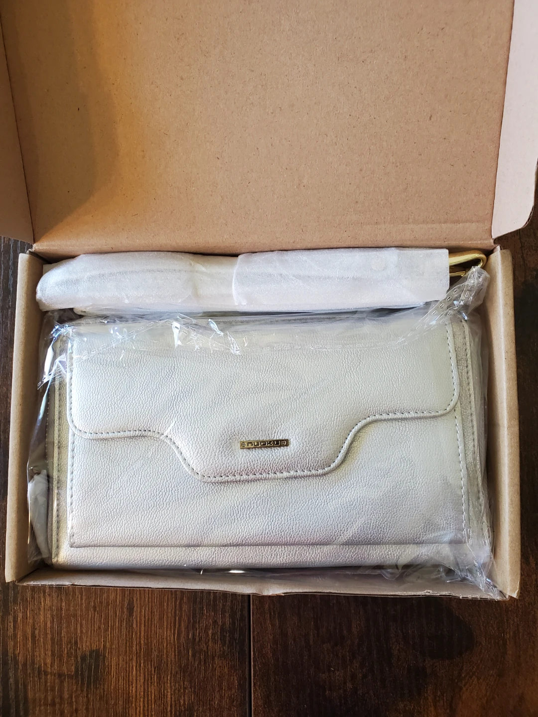 Nuoku Silver Crossbody Wallet/Passport Bag w/Strap...New