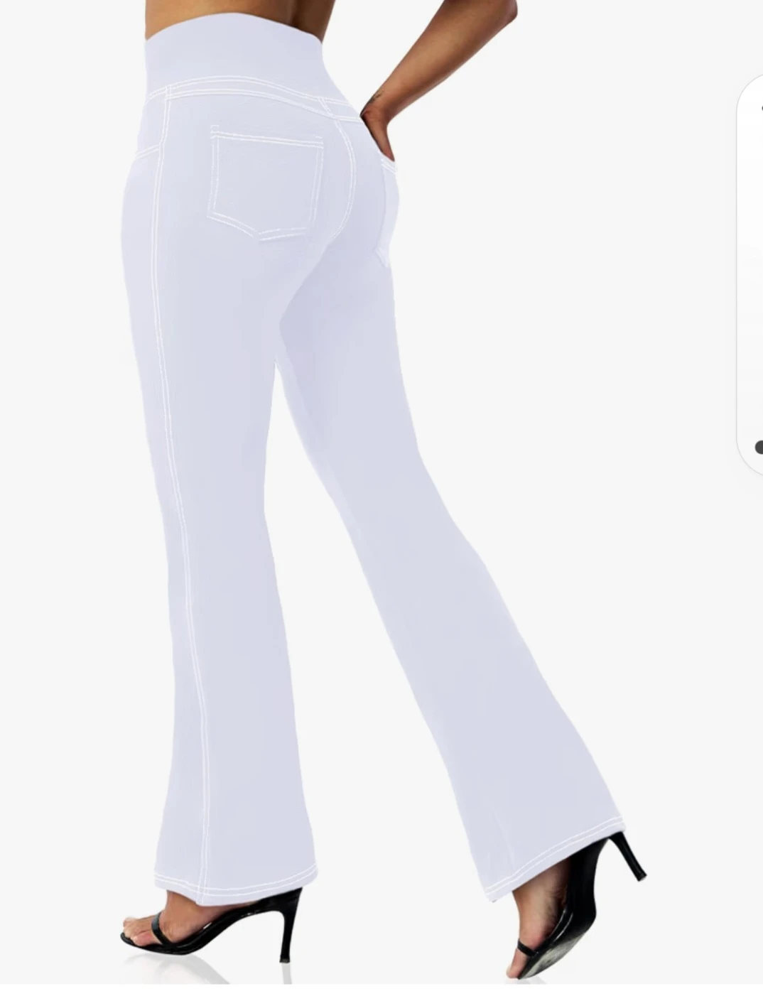 🤍 White Flare Yoga Pants – High Waist - photo 2