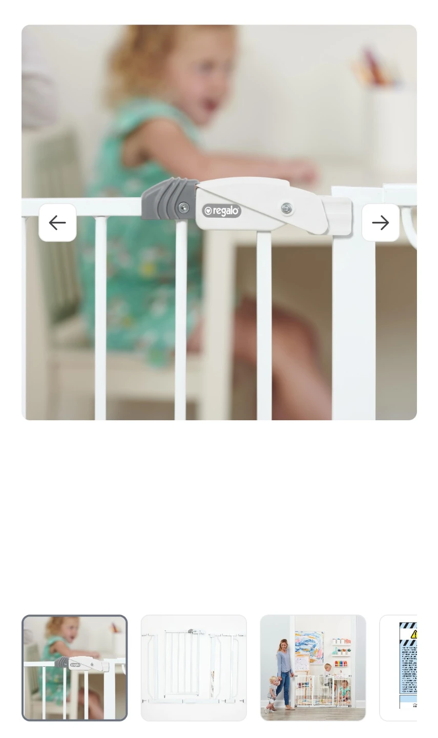 Regalo Safety Baby Gate 56" Extra Wide, Pressure Mount - photo 3