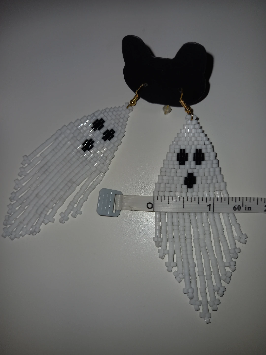 Ghost 👻 beaded fringe earrings - photo 4