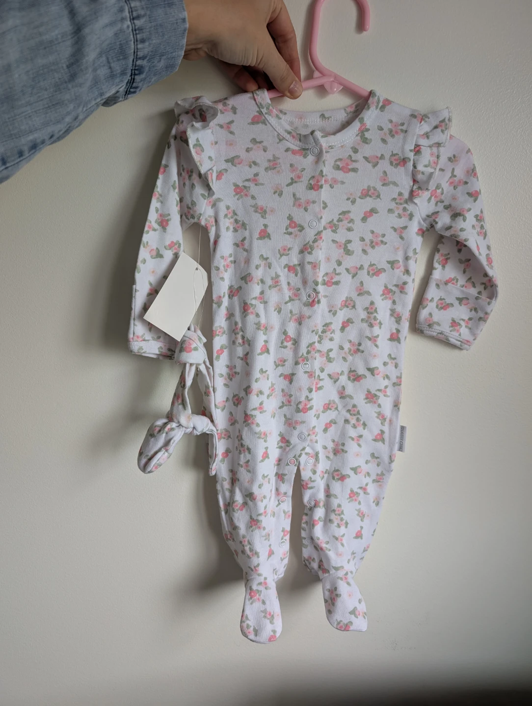 Shabby Chic Baby Floral Footed Sleeper 6-9M