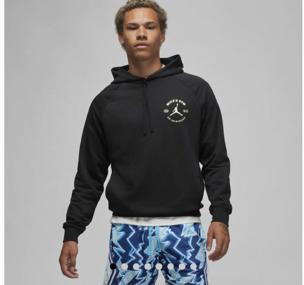 JORDAN dri fit men's black print hoodie size L