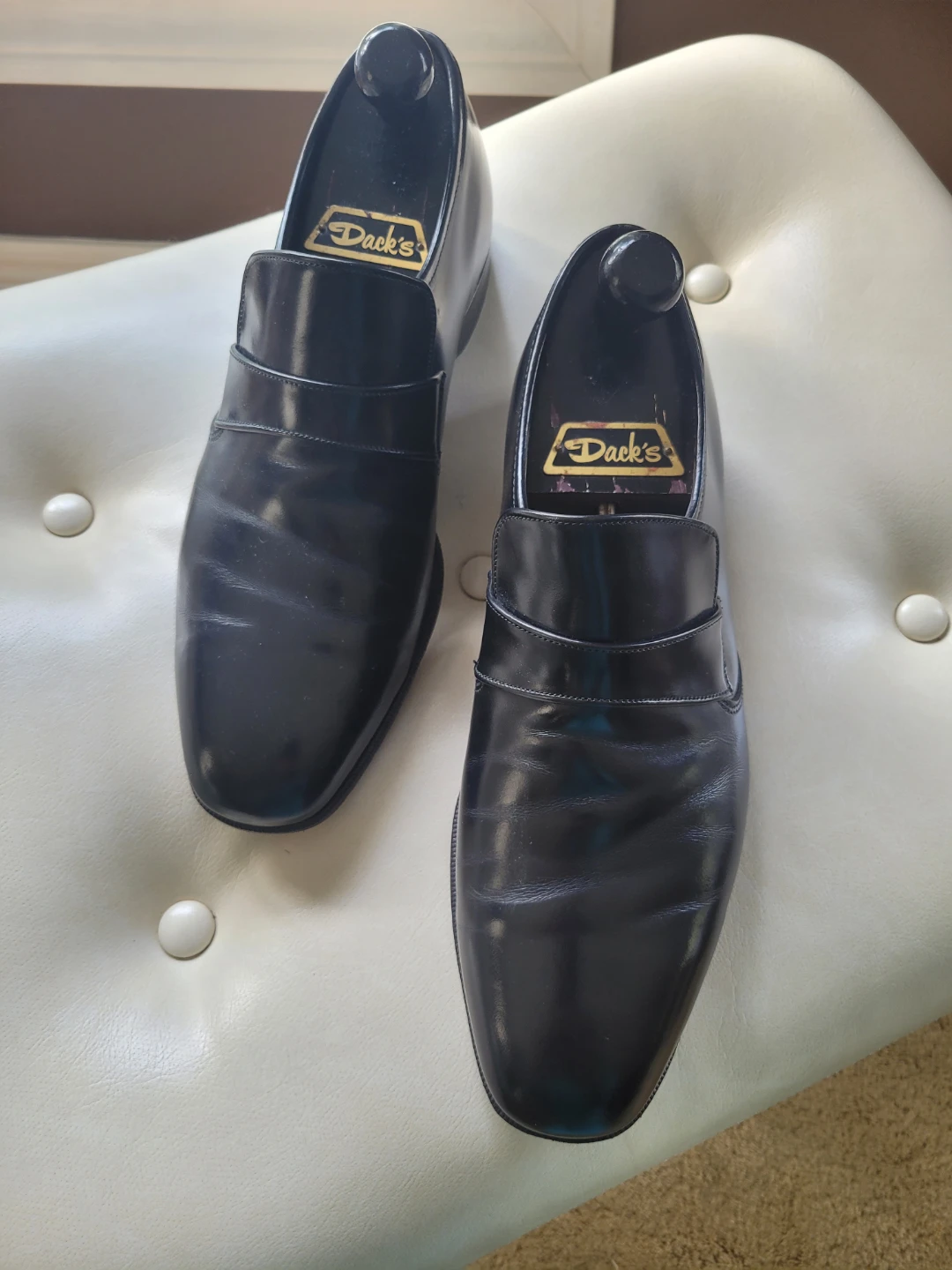Vtg Dack's Black Leather Loafers - photo 2