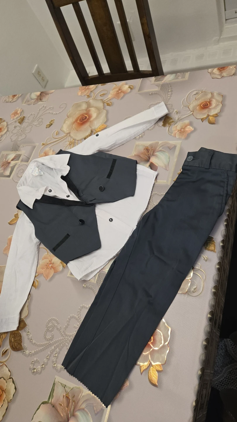 Boys formal vest, shirt and pants set - photo 2