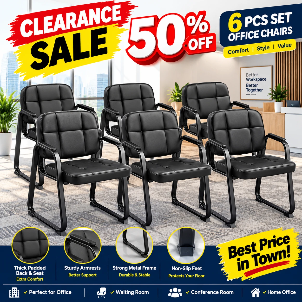 New <> Costway Office Reception Chair