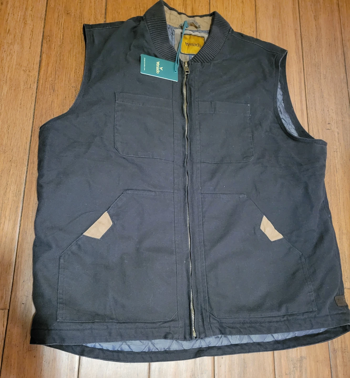 Venado Men's Concealed Carry Black Canvas Vest Size XL / NEW