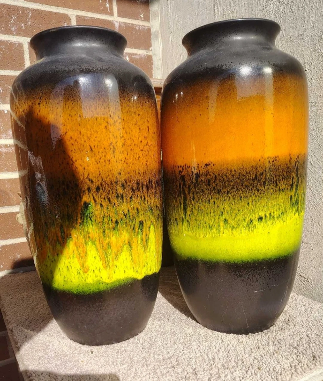 Pair of West German Lava Glaze Vases - photo 2