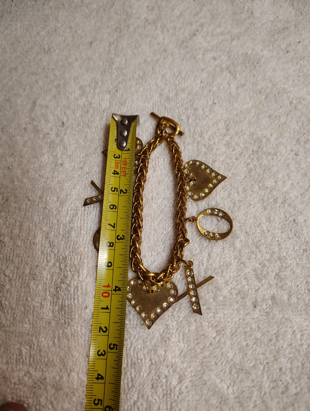 Gold Tone Heart and XO Charm Bracelet - photo 2