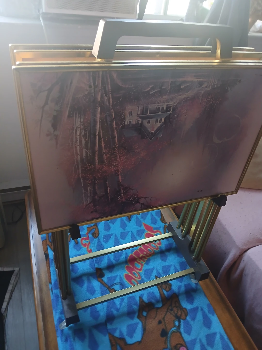 Vintage TV Tray Table Set with Stand 1973 - photo 2