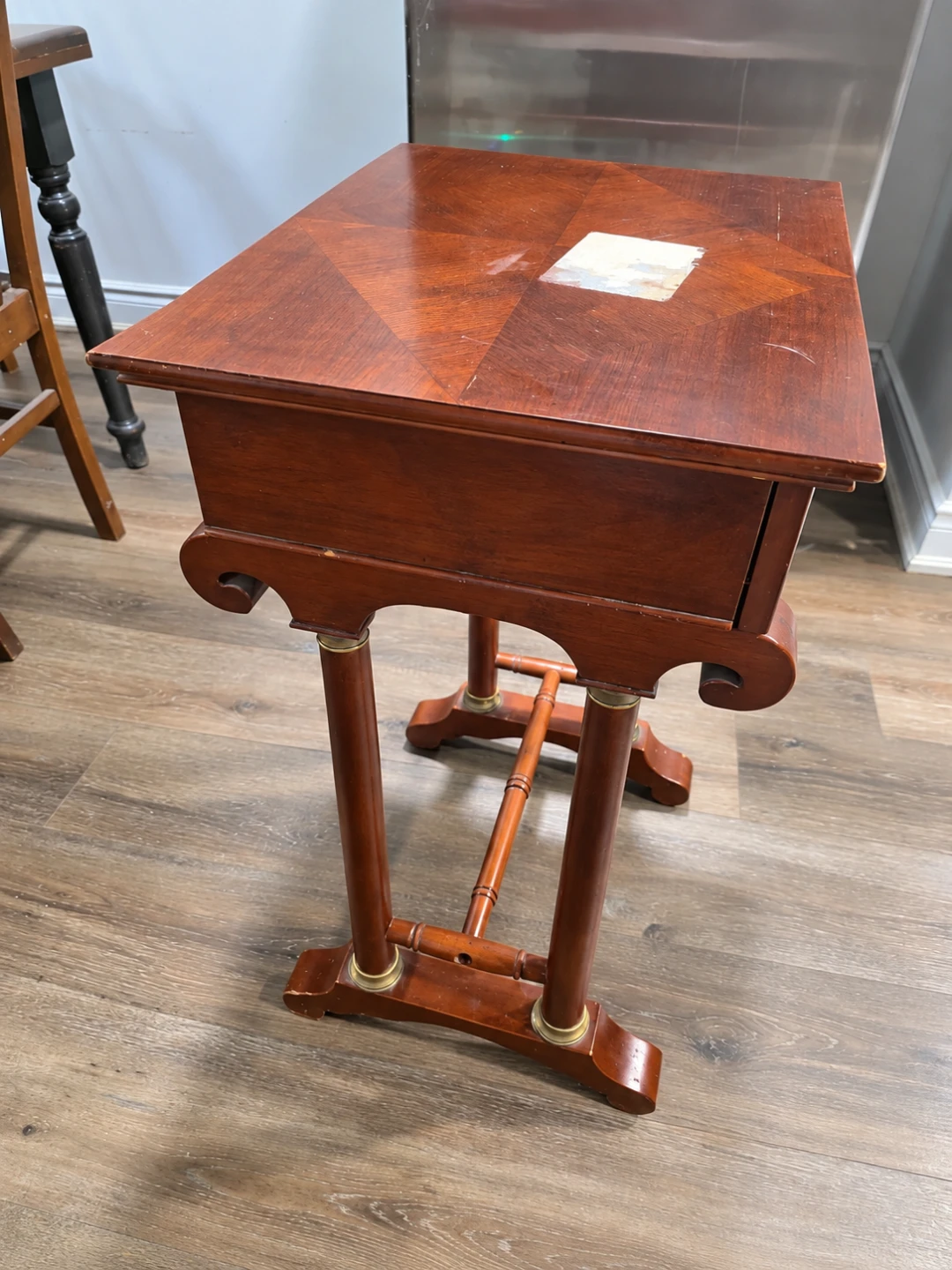 Vintage Mahogany Side Table with Drawer - photo 2